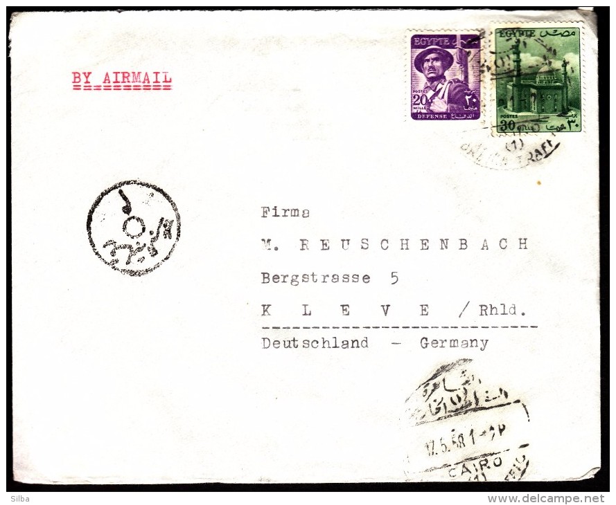 Egypt Cairo 1958 Foreign Traffic To Germany - Airmail