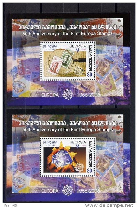 Georgien / Georgia / Géorgie 50th Anniversary Of The First Europe Stamp Souvenir Sheets / Blocks  ** - 2006