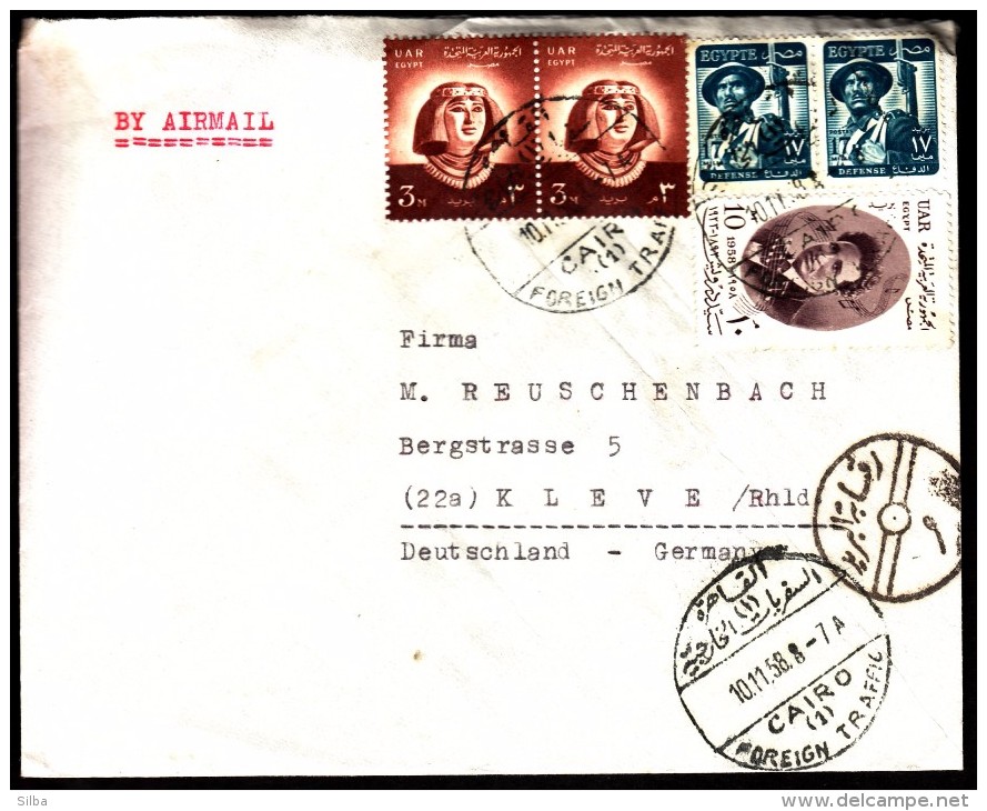 Egypt Cairo 1958 Foreign Traffic To Germany - Airmail
