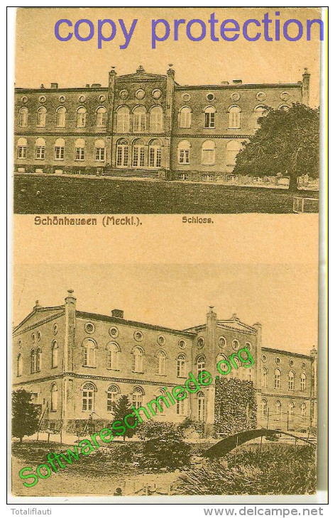 SCHÖNHAUSEN Mecklenburg B Strasburg Uckermark Schloss Vor Und Rückseite 3.6.1931 Gelaufen - Strasburg