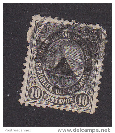 El Salvador, Scott #16, Used, Coat Of Arms, Issued 1879 - El Salvador