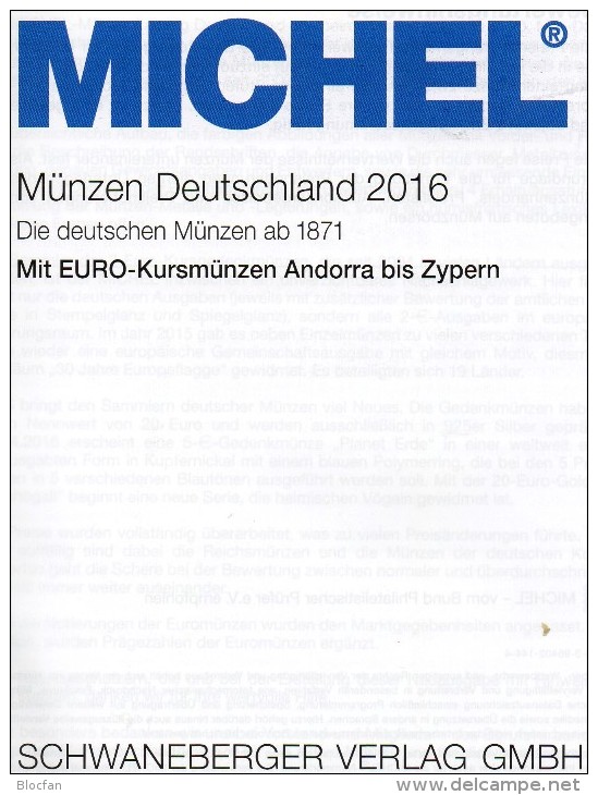 MICHEL Münzkatalog Deutschland 2016 Neu 27€ Mit DR Ab 1871 III.Reich BRD DDR Numismatik Coin Catalogue 978-3-95402-144-4 - Literatur & Software