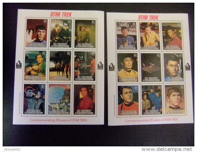 ST.VINCENT 1996 STAR TREK Yvert Nº 2717 / 34 + Bloc 322 ** - Cinema