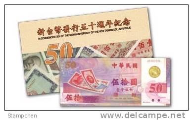 Folder 1999 Taiwan Rep China Commemorative NT$ 50 Yuan Polymer Banknote 1 Piece UNC - Taiwan