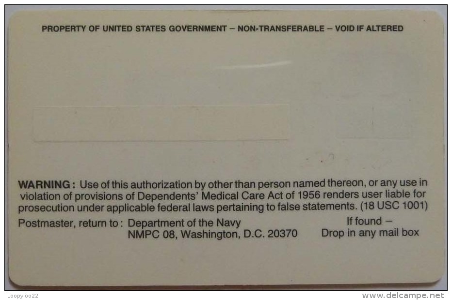 USA - Philips - Armed Forces - Trial - Uniformed Services Identification And Priviledge Card Test - RARE - Cartes à Puce