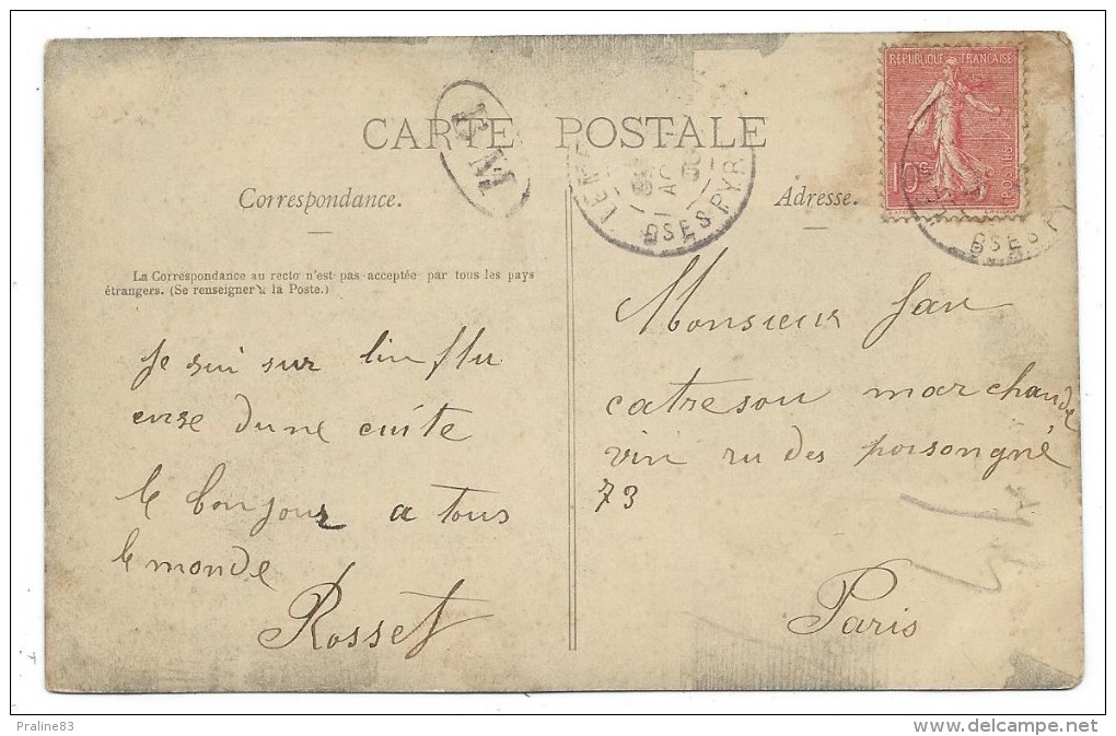 CPA - LEMBEYE  TOUR DE L' ANCIENNE PRISON - Pyrénées Atantiques 64 - Circulé 1906 - Animée, Enfants - Lembeye
