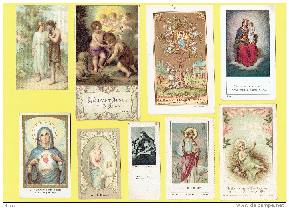 Lot De 9 Images Religieuses - Enfant Jésus - Marie - Sainte Vierge - Notre Dame De Walcourt ,,,        (4100) - Devotieprenten