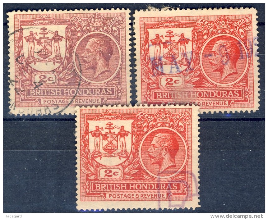 #K2695. British Honduras 1921. 3 Items. Michel 84. Used - Honduras Británica (...-1970)