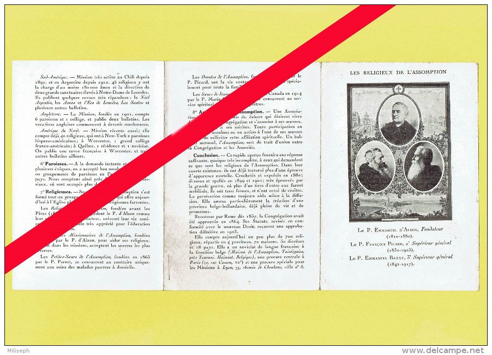 Dépliant Sur LES AUGUSTINS DE L'ASSOMPTION -  Fondé à Nîmes Par Le Père Emmanuel D'Alzon En 1845    (4102) - Religion & Esotérisme