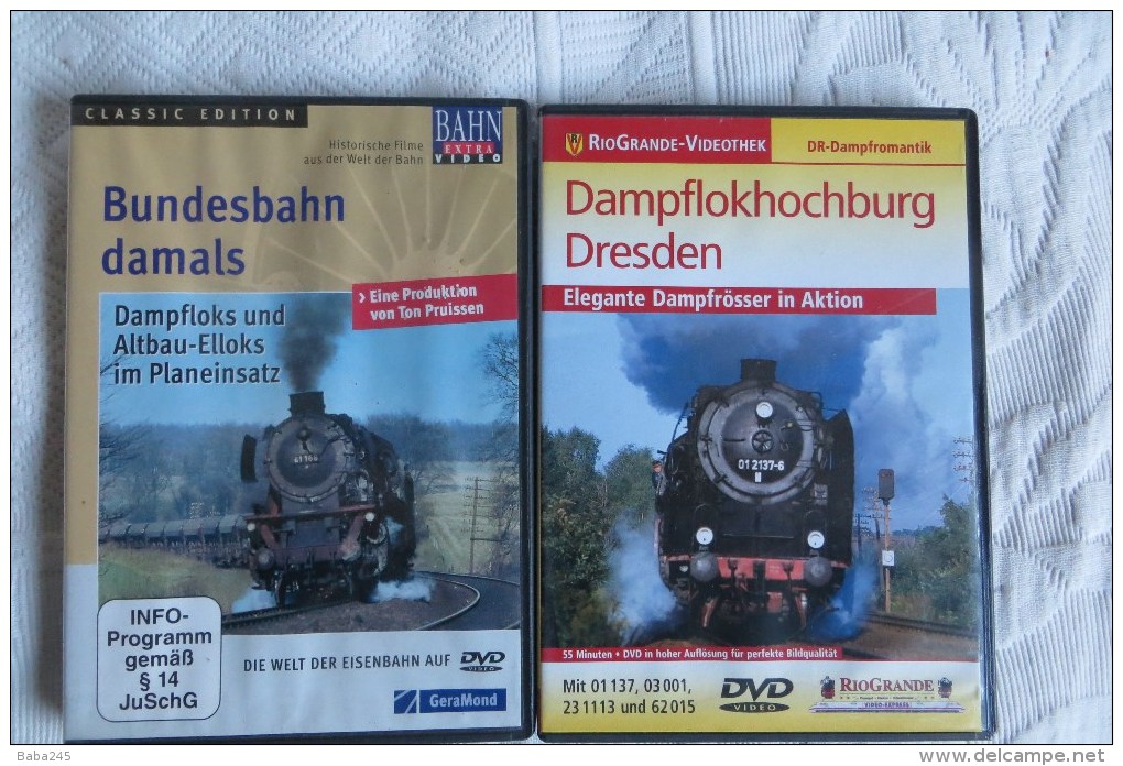 Trains A Vapeur Lot De 2 Dvd En Langue Allemande - Collections, Lots & Séries