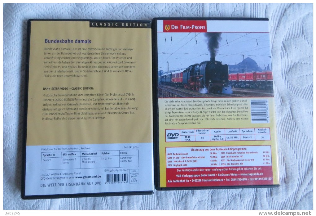 Trains A Vapeur Lot De 2 Dvd En Langue Allemande - Verzamelingen, Voorwerpen En Reeksen