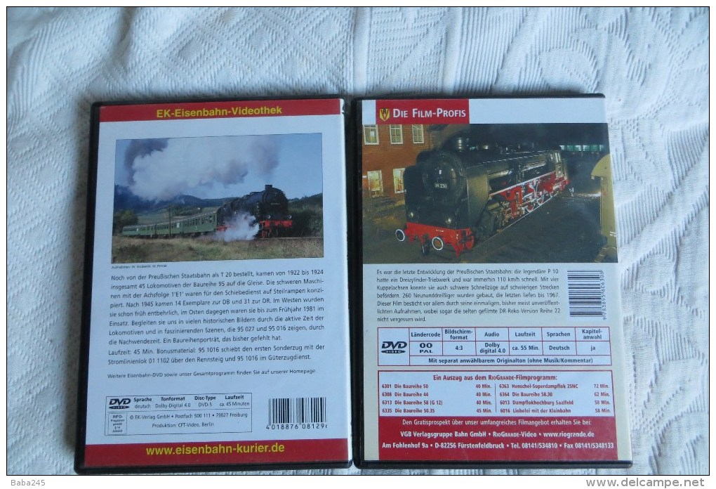 Trains A Vapeur Lot De 2 Dvd En Langue Allemande - Collections, Lots & Séries