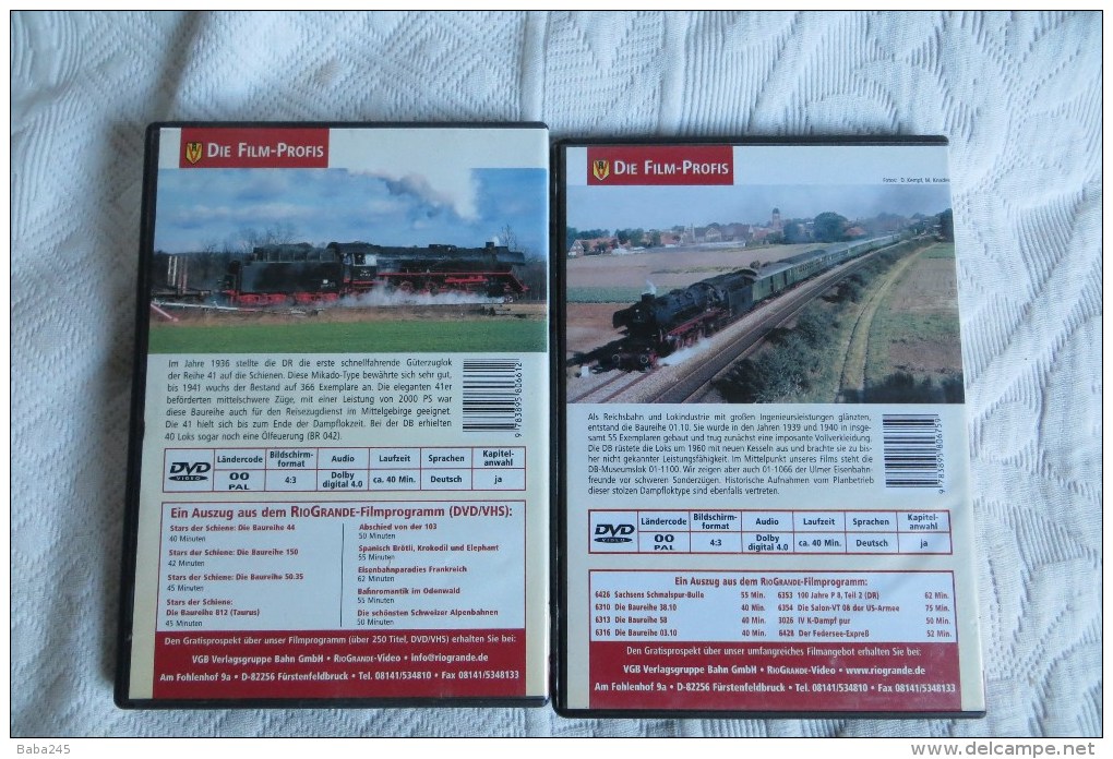 Trains A Vapeur Lot De 2 Dvd En Langue Allemande - Collezioni & Lotti