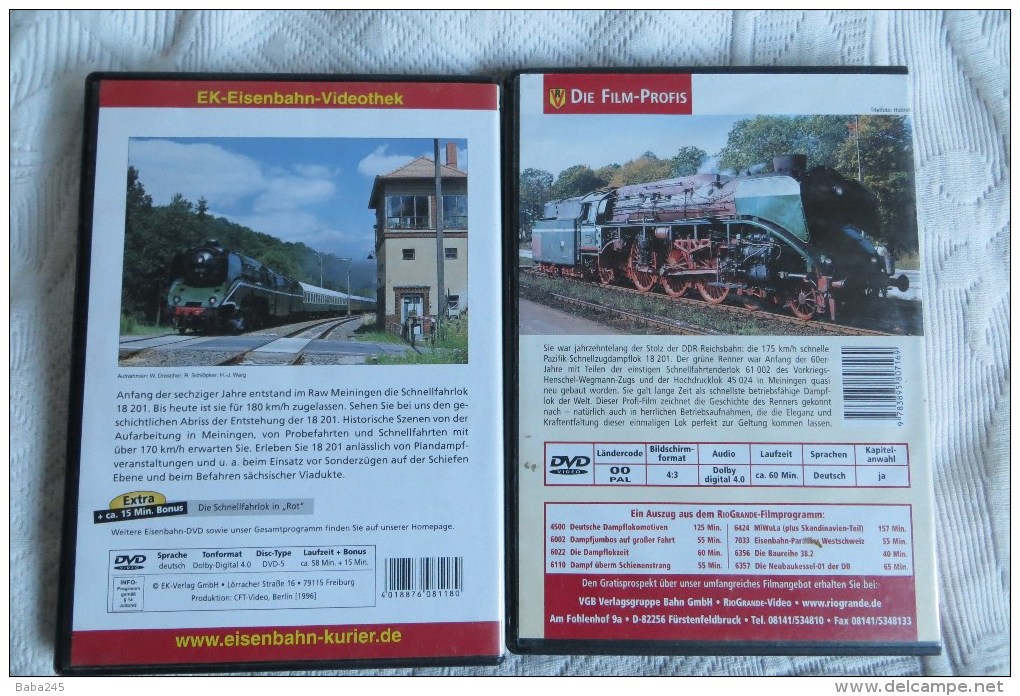 Trains A Vapeur Lot De 2 Dvd En Langue Allemande - Collezioni & Lotti