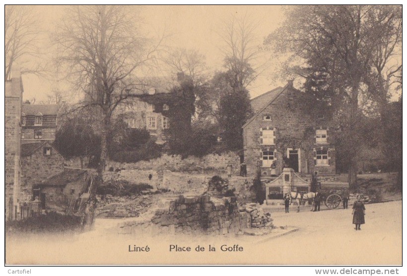 LINCE-PLACE DE LA GROTTE-CARTE ANIMEE-ATTELAGE-EDITION-DEFAYS-VALLOIS-VOYEZ 2 SCANS ! ! - Sprimont