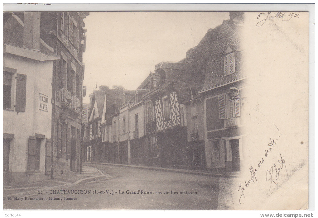 CHÂTEAUGIRON : La Grande Rue - Carte Nuage  1900 - Châteaugiron