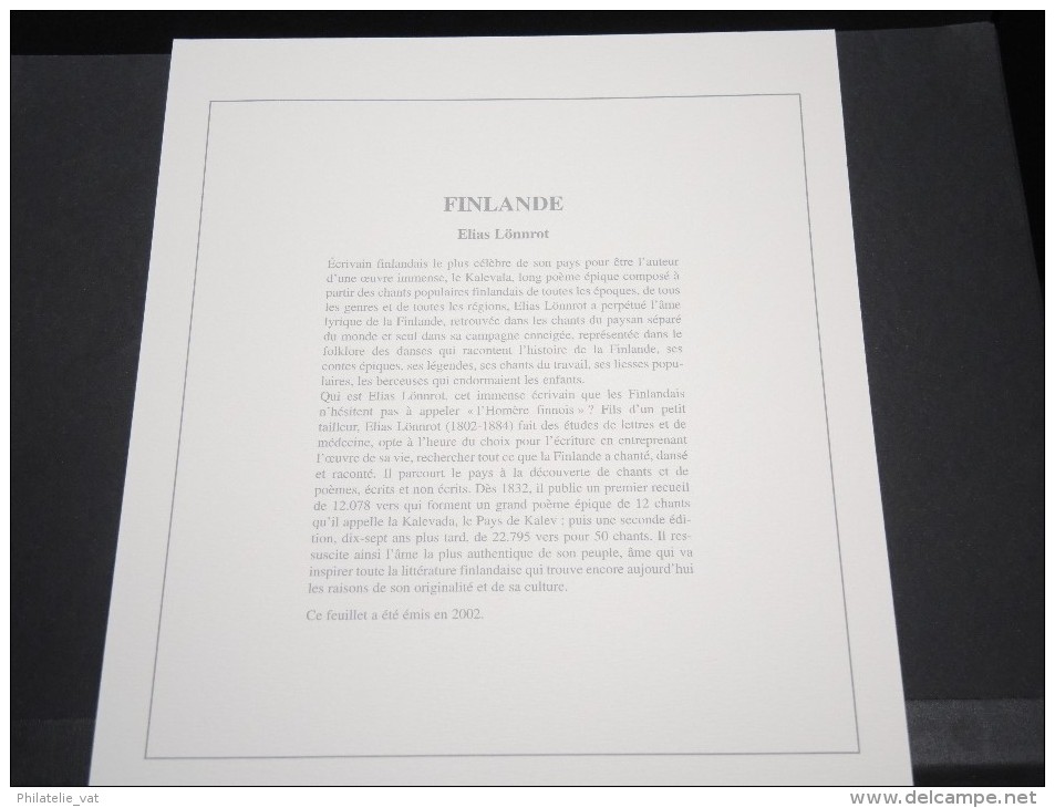 FINLANDE -  Bloc Luxe Avec Texte Explicatif - Belle Qualité - À Voir -  N° 11611 - Hojas Bloque