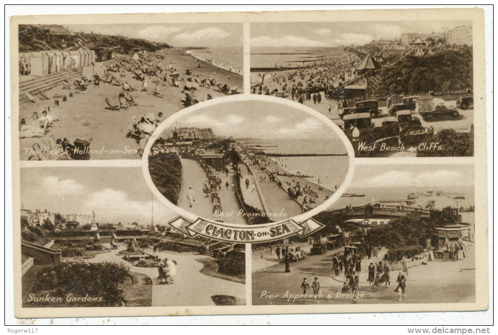 Clacton-on-Sea, 1933 Multiview Postcard - Clacton On Sea