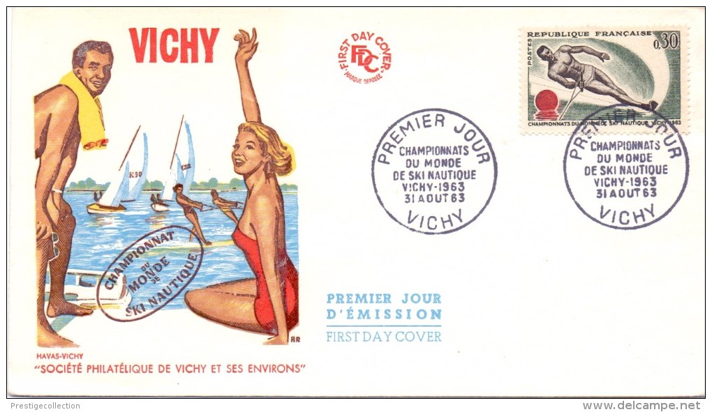 VICHY WORLD CHAMPIONSHIP SKIING FDC  (M160121-22) - Waterski