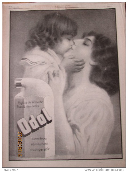 Pub 1912 ODOL  Dentifrice   Femme Et Enfant + Auto Voiturette Sizaire Et Naudin - Publicités