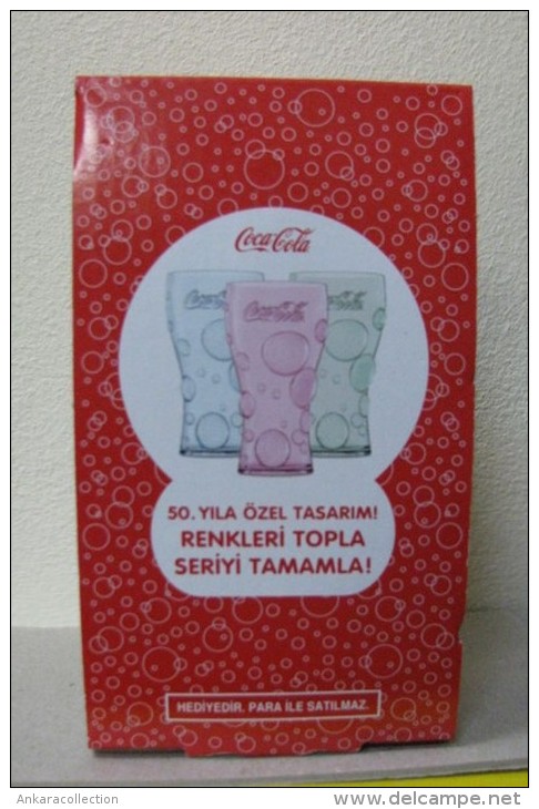 AC - COCA COLA 50TH YEAR IN TURKEY BUBLE FIGURED GREEN GLASS FROM TURKEY - Kopjes, Bekers & Glazen