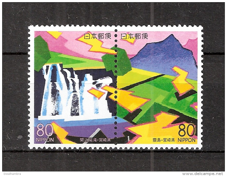 JAPAN NIPPON JAPON SEKI-NO-OTAKI FALLS & KIRISHIMA, MIYAZAKI 2000 / MNH / 3091 A - 3092 A - Neufs