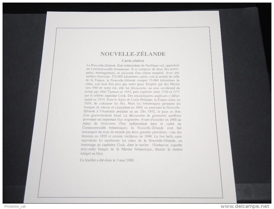 NOUVELLE ZELANDE - Bloc Luxe Avec Texte Explicatif - Belle Qualité - À Voir -  N° 11651 - Blocs-feuillets