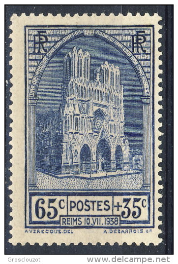 Francia 1938 N. 399 C. 65+35 Reims MNH GO Catalogo € 20 - Nuovi