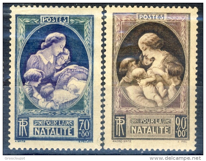 Francia 1939 Serie 440-441 Pro Natalità MNH GO Catalogo € 16 - Nuovi