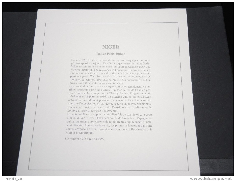 NIGER - Bloc Luxe Avec Texte Explicatif - Belle Qualité - À Voir -  N° 11671 - Niger (1960-...)