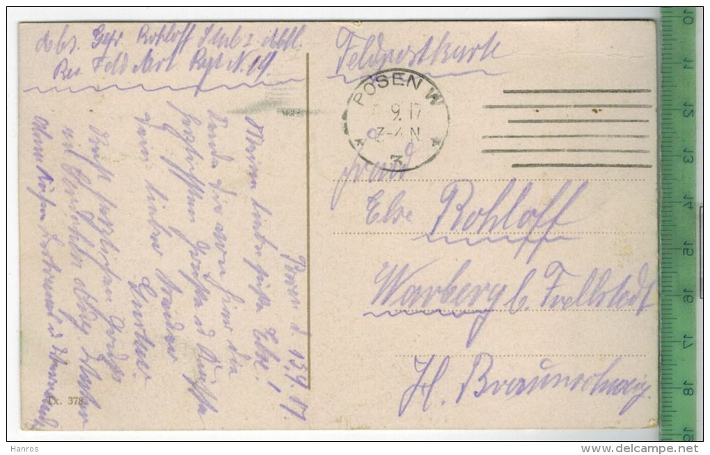 Posen, Kgl. Generalkommando1917, Verlag: ----, FELD Postkarte, Sauber Gestempelt, Ohne Frankatur, Stempel POSEN, 15.9.17 - Posen