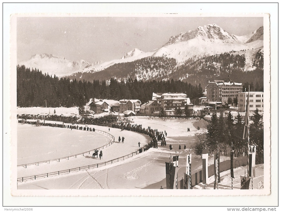 Suisse - Grisons - Obersee Mit Pferderennpiste Arosa Hippodrome Sous La Neige Cachet Militarpost Patient Militaire 1953 - Arosa