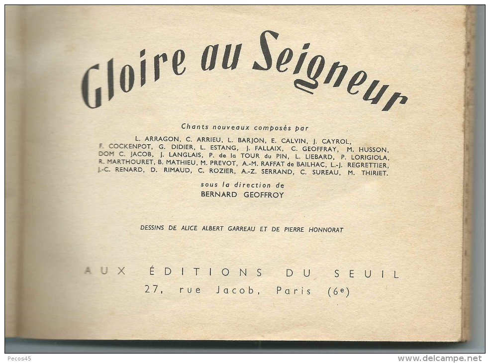 Carnet De Chants : "GLOIRE AU SEIGNEUR" - 1952. Tomes I Et II Réunis. - Chant Chorale