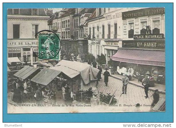 CPA Métier Marchands Ambulants Entrée De La Rue Notre-Dame GOURNAY EN BRAY 76 - Gournay-en-Bray