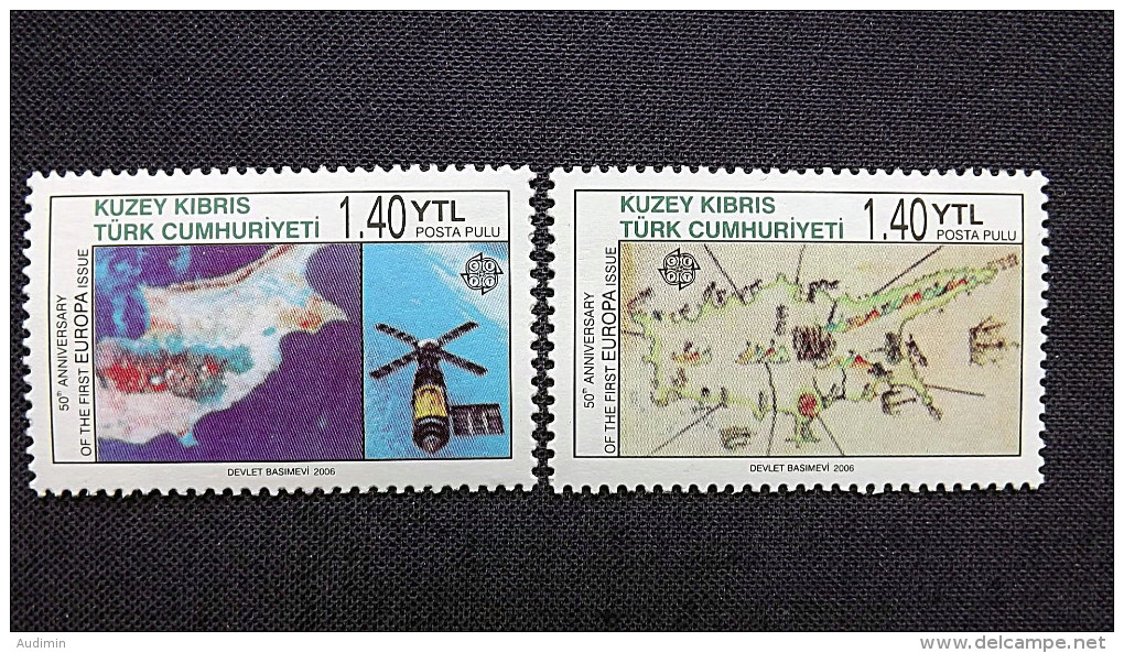 Zypern Türkisch 630/1  Oo/used, 50 Jahre Europamarken - Oblitérés