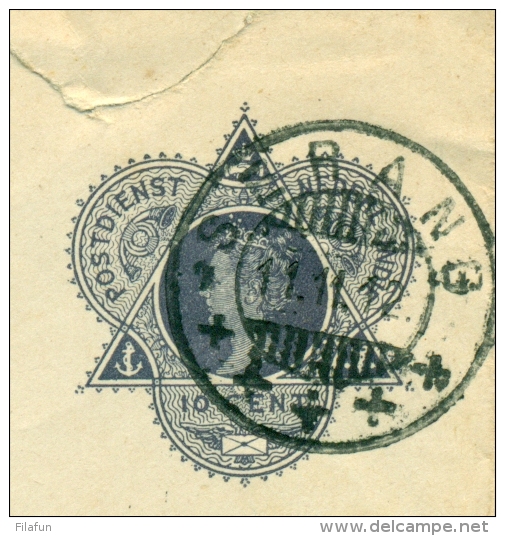 Nederlands Indië - 1912 - Kortebalk Stempel SERANG Op Voorgedrukte Envelop Naar Weltevreden - Nederlands-Indië