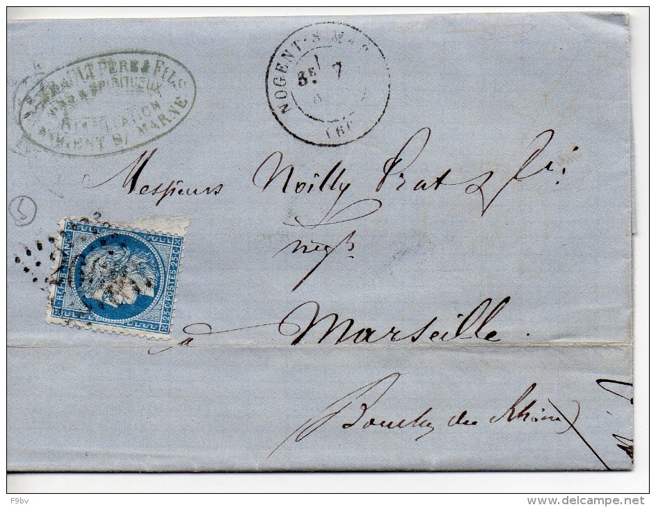 N° 60A - OBLITERATION  GC2669  NOGENT - S - MARNE  60 -  Sur Lettre - 1849-1876: Période Classique