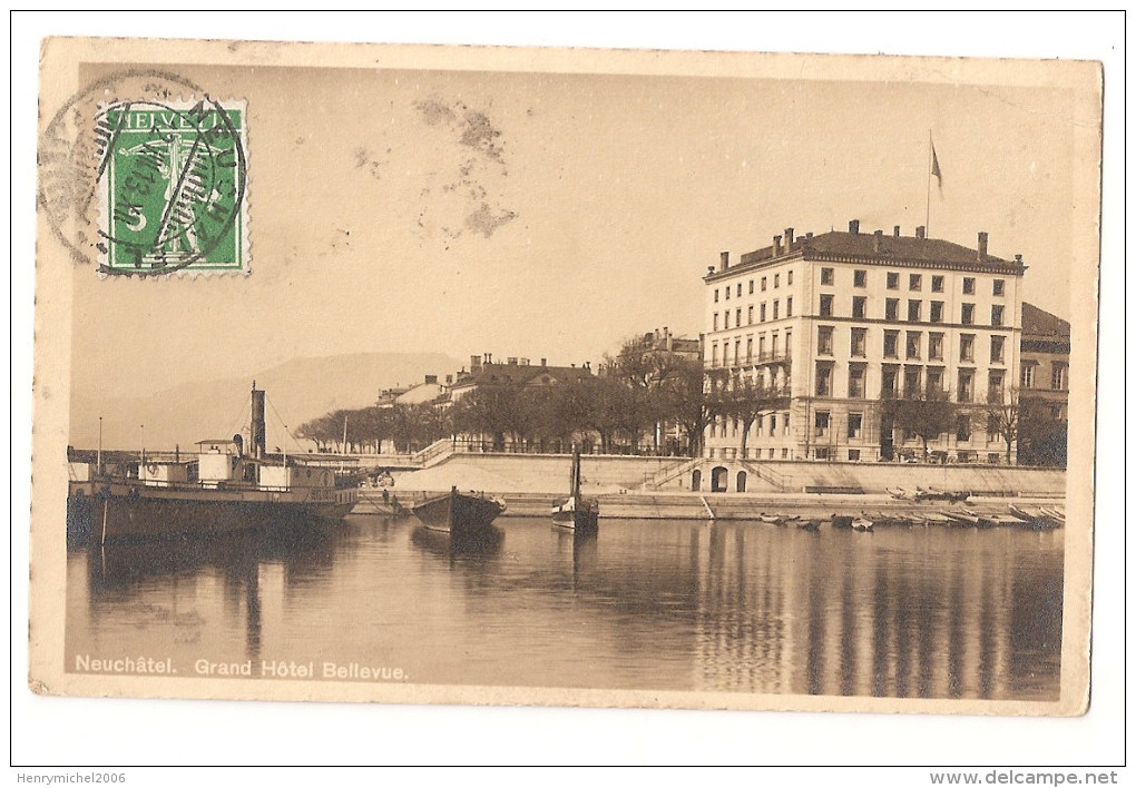 Suisse - Neuchatel - Grand Hotel Bellevue Timbre Taxe 1913 Voir Scan - Neuchâtel