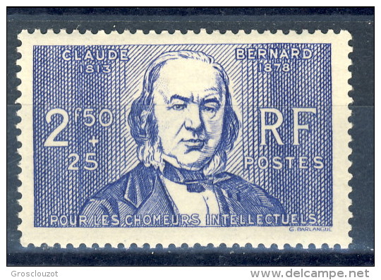 Francia 1940 N. 464 F. 2,50+25 Pro Chomeur Intellectuels MNH GO Catalogo € 12,50 - Nuovi