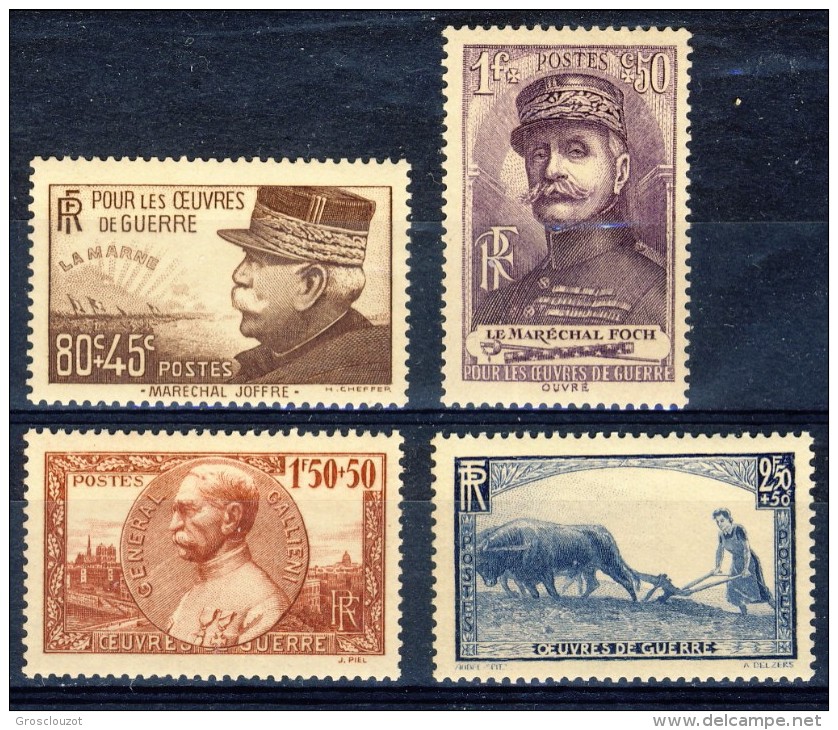 Francia 1940 Serie N. 454-457 Pro Opere Di Guerra MNH GO Catalogo € 52 - Nuovi