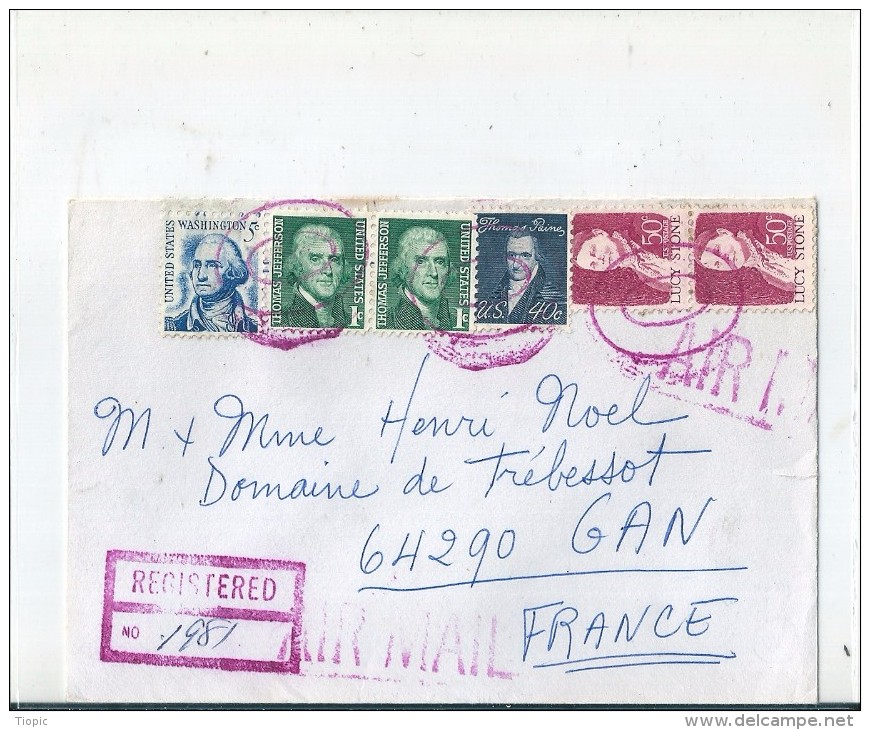 Enveloppe  -  Cachet  Au  Depart   D ' OAKHURST   (  U.S.A.  )   à  Destination  De   GAN  ( 64 )   Air  Mail - Autres - Amérique
