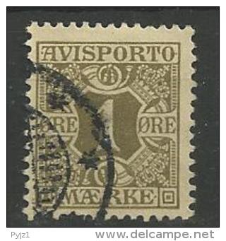 1914 USED Danmark,  Avisporto (newspapers), Watermark Crosses - Portomarken