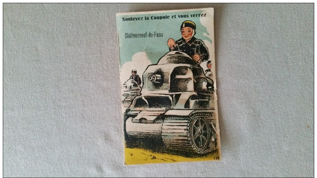 Carte Postale à Système Char Militaire Chateauneuf-du-Faou Finistère - Dreh- Und Zugkarten