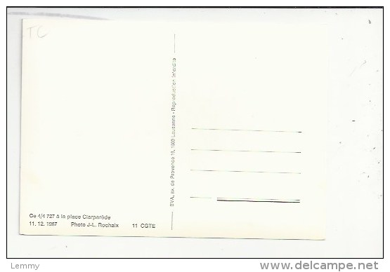 TRAIN - TRAMWAY - GENEVE - Motrice Ce 4/4 727- - PLACE CLARPARÈDE - Verso - Tramways