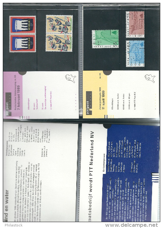 PAYS BAS collection entre 1982 & 1996 ** dans livret des Postes d´origine en 2 volumes cuir pleine peau