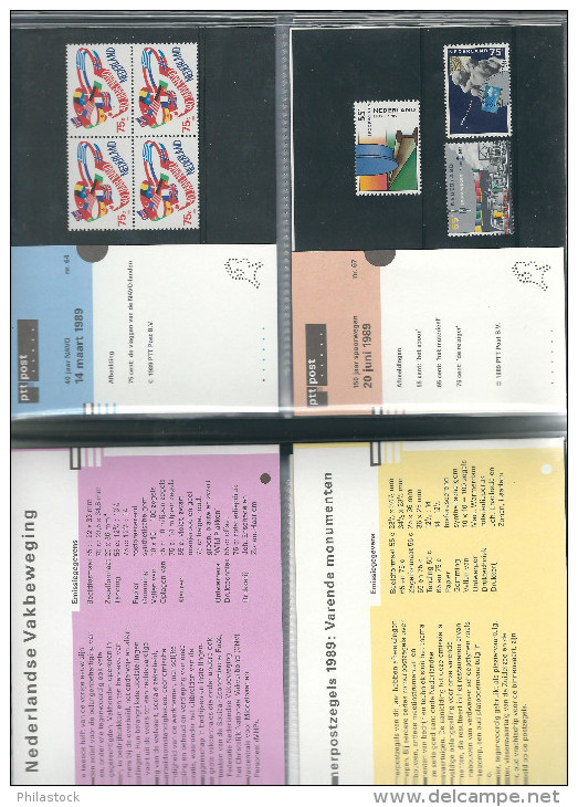 PAYS BAS collection entre 1982 & 1996 ** dans livret des Postes d´origine en 2 volumes cuir pleine peau