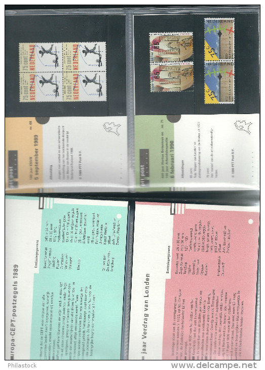 PAYS BAS collection entre 1982 & 1996 ** dans livret des Postes d´origine en 2 volumes cuir pleine peau