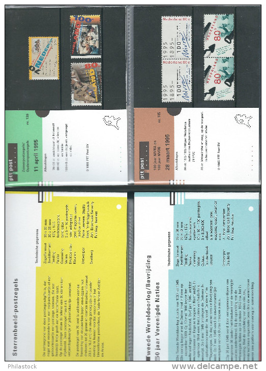 PAYS BAS collection entre 1982 & 1996 ** dans livret des Postes d´origine en 2 volumes cuir pleine peau