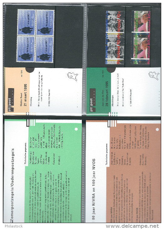 PAYS BAS collection entre 1982 & 1996 ** dans livret des Postes d´origine en 2 volumes cuir pleine peau