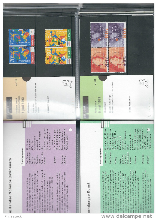 PAYS BAS collection entre 1982 & 1996 ** dans livret des Postes d´origine en 2 volumes cuir pleine peau